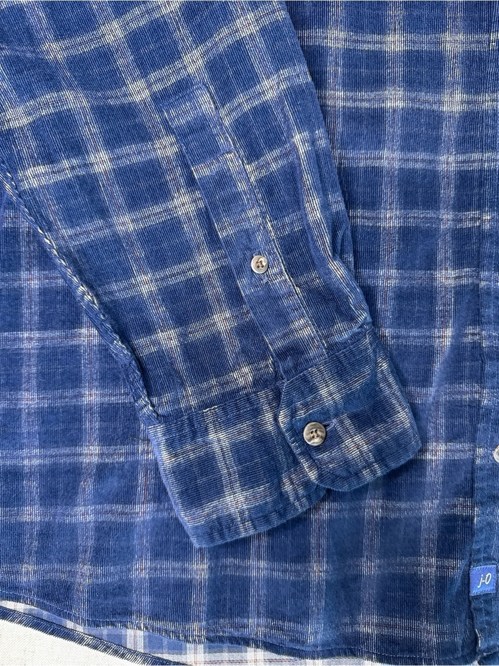 Johnnie-O Shearer Corduroy Button-Down Shirt Blue Plaid Size XXL NWT - Picture 9 of 16